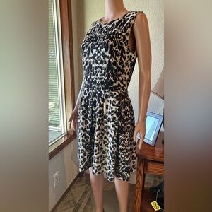Mossimo Supply Co. Black and White Patterned Midi Dress